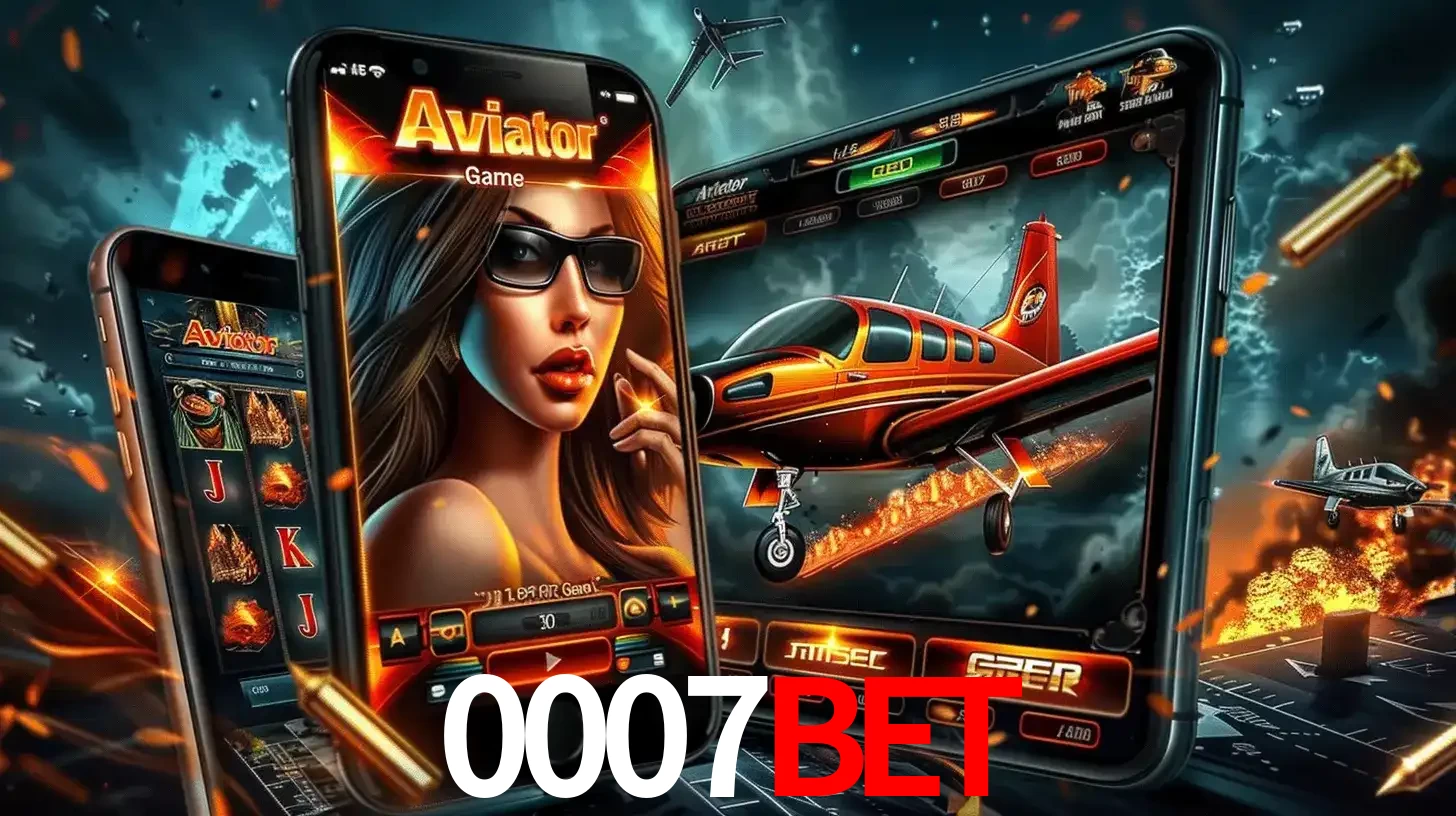 O popular jogo de apostas Aviator exibido em vários celulares e tablets, mostrando a interface emocionante e a ação de voo disponíveis para jogar agora no 0007BET.
