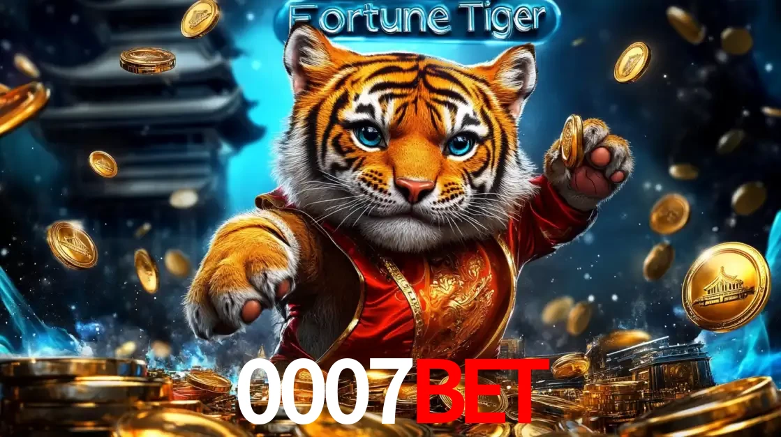 Imagem promocional do jogo de slot Fortune Tiger, com um tigre majestoso em traje tradicional cercado por uma fortuna em moedas de ouro, disponível agora no cassino 0007BET.